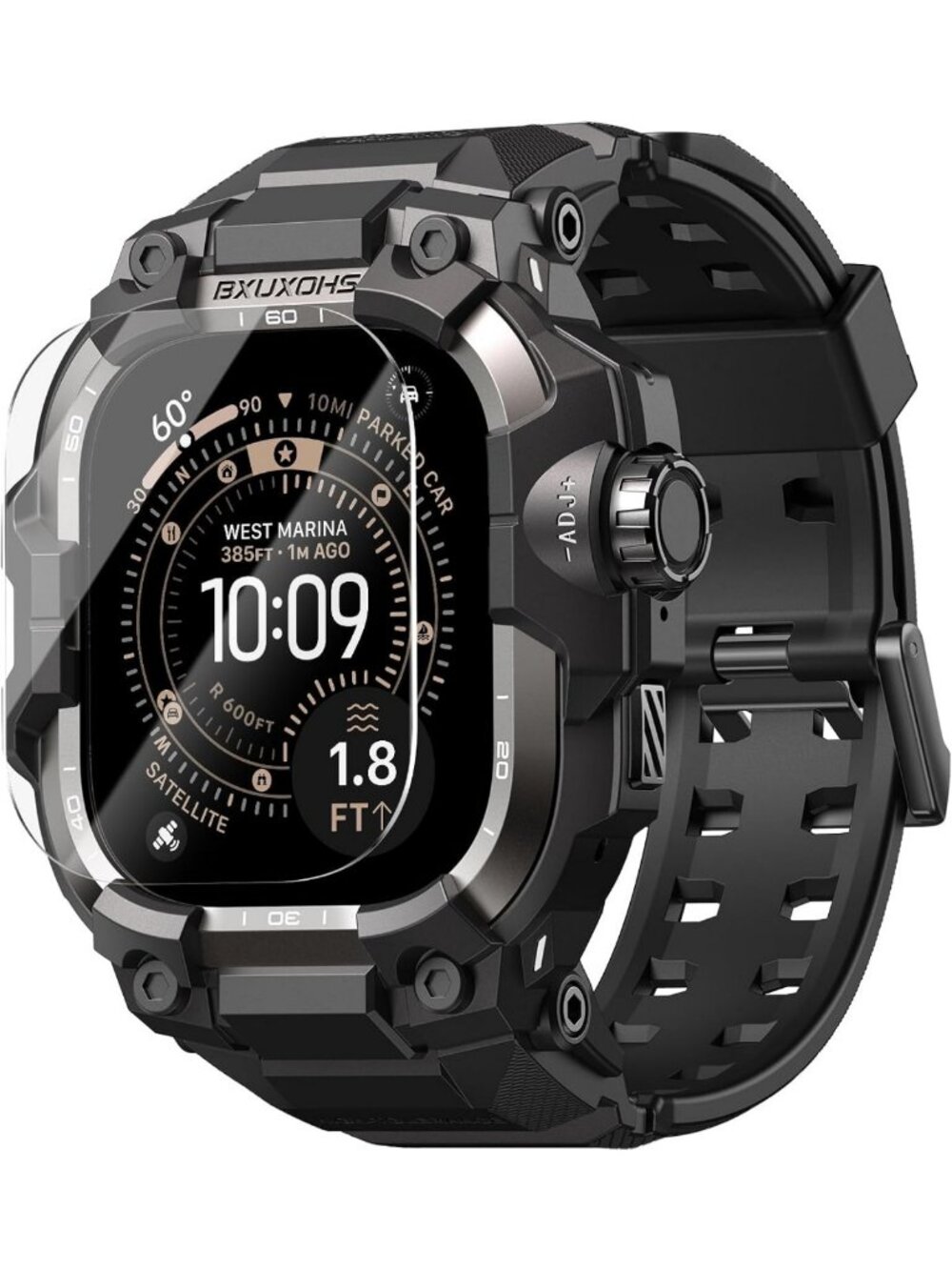 Rugged Shockproof Case & Band for Apple Watch Ultra 49mm, Tactical Bumper Cover